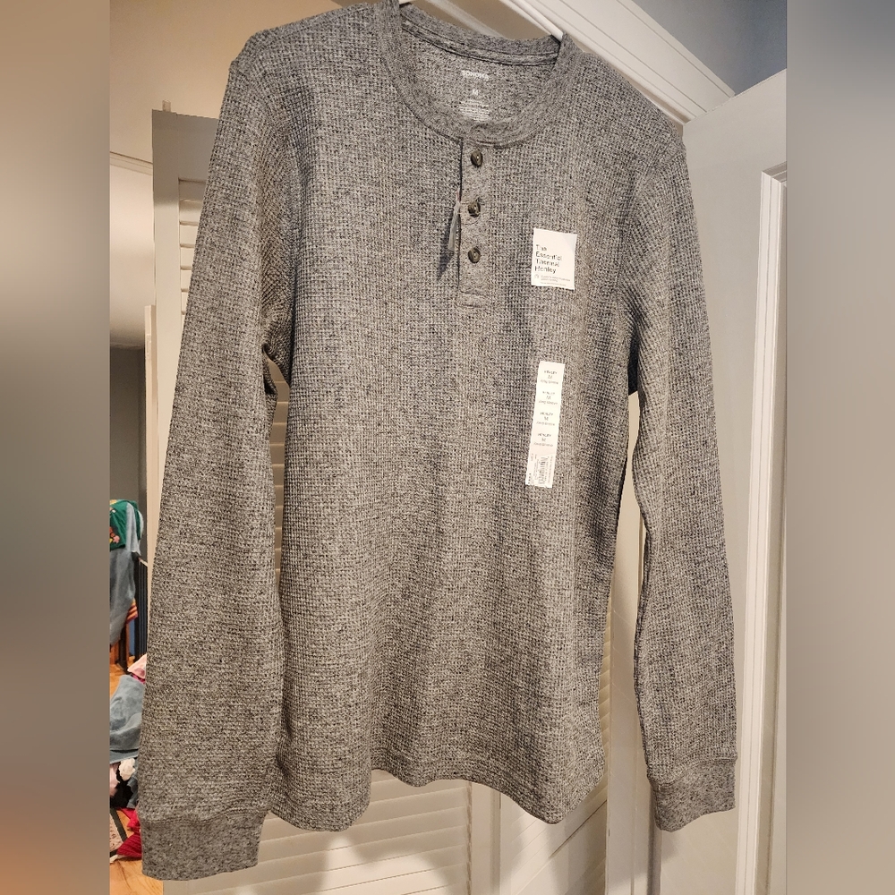 NWT Sonoma mens long sleeve thermal henley - size medium